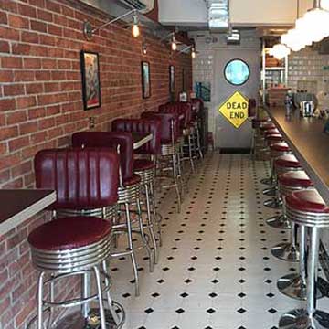 1950s American retro rubby color diner bar chairs and table set, with bar stools gallery-Hongkong Marcus the diner